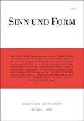 Cover: Sinn und Form 4/2018 - SINN und FORM