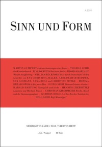 Enlarge image Cover: Sinn und Form 4/2018 - SINN und FORM