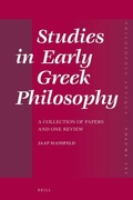 Cover: Studies in Early Greek Philosophy - Brill