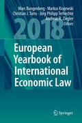Cover: European Yearbook of International Economic Law 2018 - Springer