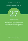 Cover: Pour une comparaison des droits indisciplin&eacute;e - Helbing & Lichtenhahn