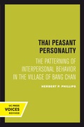 Cover: Thai Peasant Personality - University of California Press