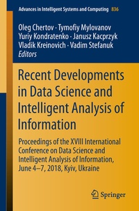 Enlarge image Cover: Recent Developments in Data Science and Intelligent Analysis of Information - Springer