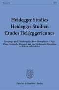 Cover: Heidegger Studies - Heidegger Studien - Etudes Heideggeriennes. - Duncker & Humblot