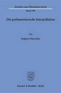 Abbildung von: Die parlamentarische Interpellation - fibre