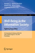 Cover: Well-Being in the Information Society. Fighting Inequalities - Springer