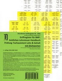 Abbildung von: Fachassistent Lohn und Gehalt (Lohnsteuerhandbuch)/ Dürckheim-Griffregister Nr. 1965 (2018) - Dürckheim Verlag