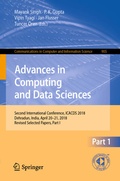 Cover: Advances in Computing and Data Sciences - Springer