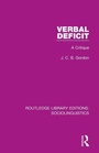 Cover: Verbal Deficit - Routledge