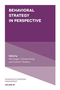 Cover: Behavioral Strategy in Perspective - Emerald Publishing Limited