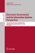 Cover: Electronic Government and the Information Systems Perspective - Springer