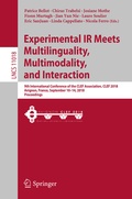 Cover: Experimental IR Meets Multilinguality, Multimodality, and Interaction - Springer