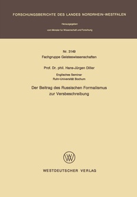 Abbildung von: Der Beitrag des Russischen Formalismus zur Versbeschreibung - VS Verlag für Sozialwissenschaften