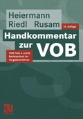 Cover: Handkommentar zur VOB - Vieweg+Teubner Verlag