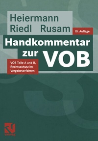 Enlarge image Cover: Handkommentar zur VOB - Vieweg+Teubner Verlag