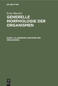 Cover: Allgemeine Anatomie der Organismen - De Gruyter