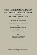 Cover: &Uuml;ber Sehsch&auml;rfepr&uuml;fungen bei Leseunkundigen Kindern - Springer