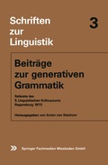 Cover: Beitr&auml;ge zur generativen Grammatik - Vieweg+Teubner Verlag