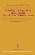 Cover: Darstellung und Begr&uuml;ndung einiger neuerer Ergebnisse der Funktionentheorie - Springer
