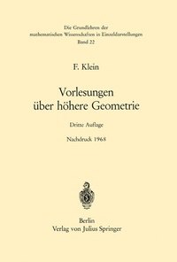Abbildung von: Vorlesungen über Höhere Geometrie - Springer