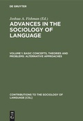 Cover: Basic concepts, theories and problems: alternative approaches - De Gruyter Mouton