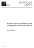 Cover: Journalism, Democracy and the Public Interest - Reuters Institute for the Study of Journalism