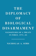 Cover: Diplomacy of Biological Disarmament - Palgrave Macmillan