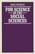 Cover: For Science in the Social Sciences - Palgrave Macmillan