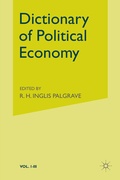 Cover: Palgrave's Dictionary of Political Economy - Palgrave Macmillan