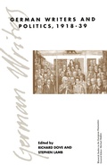 Cover: German Writers and Politics 1918-39 - Palgrave Macmillan