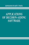 Cover: Applications in Decision-aiding Software - Palgrave Macmillan