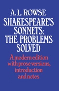 Cover: Shakespeare's Sonnets - Palgrave Macmillan