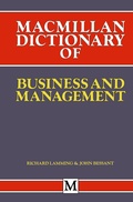 Cover: Macmillan Dictionary of Business and Management - Palgrave Macmillan