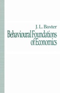 Cover: Behavioural Foundations of Economics - Palgrave Macmillan