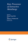 Cover: Rate Processes of Extractive Metallurgy - Springer