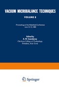 Cover: Vacuum Microbalance Techniques - Springer