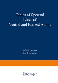Abbildung von: Tables of Spectral Lines of Neutral and Ionized Atoms - Springer