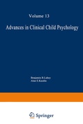 Cover: Advances in Clinical Child Psychology - Springer