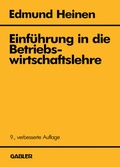 Cover: Einf&uuml;hrung in die Betriebswirtschaftslehre - Springer Gabler