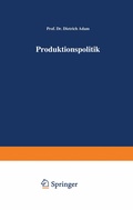 Cover: Produktionspolitik - Springer Gabler