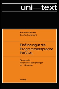 Abbildung von: Einführung in die Programmiersprache PASCAL - Vieweg+Teubner Verlag