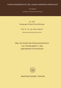 Abbildung von: Über die Kinetik des Einbaumechanismus von Fremdzusätzen in das eigenleitende Chrom(III)oxid - VS Verlag für Sozialwissenschaften
