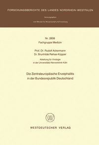 Abbildung von: Die Zentraleuropäische Enzephalitis in der Bundesrepublik Deutschland - VS Verlag für Sozialwissenschaften