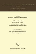 Cover: Zur Berechnung des Kraft- und Arbeitsbedarfes beim Strangpressen - Vs Verlag Fur Sozialwissenschaften