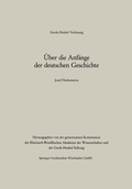 Cover: &Uuml;ber die Anf&auml;nge der deutschen Geschichte - VS Verlag f&uuml;r Sozialwissenschaften