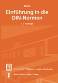 Cover: Klein Einf&uuml;hrung in die DIN-Normen - Vieweg+Teubner Verlag