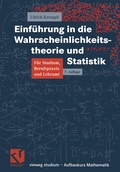 Cover: Einf&uuml;hrung in die Wahrscheinlichkeitstheorie und Statistik - Vieweg+Teubner Verlag