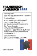 Cover: Frankreich-Jahrbuch 1999 - VS Verlag f&uuml;r Sozialwissenschaften