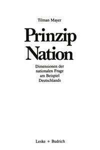 Enlarge image Cover: Prinzip Nation - VS Verlag für Sozialwissenschaften