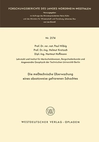Abbildung von: Die meßtechnische Überwachung eines absatzweise gefrorenen Schachtes - VS Verlag für Sozialwissenschaften